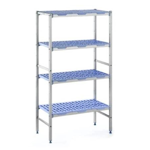 4 Tier Shelving Unit – PLE1192 | 1190x500x1750 mm | Anodized Aluminium Storage Rack